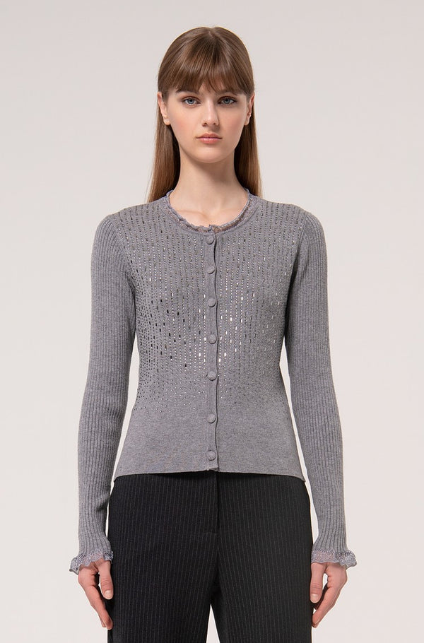 CARDIGAN FRACOMINA MALHA C/STRASS