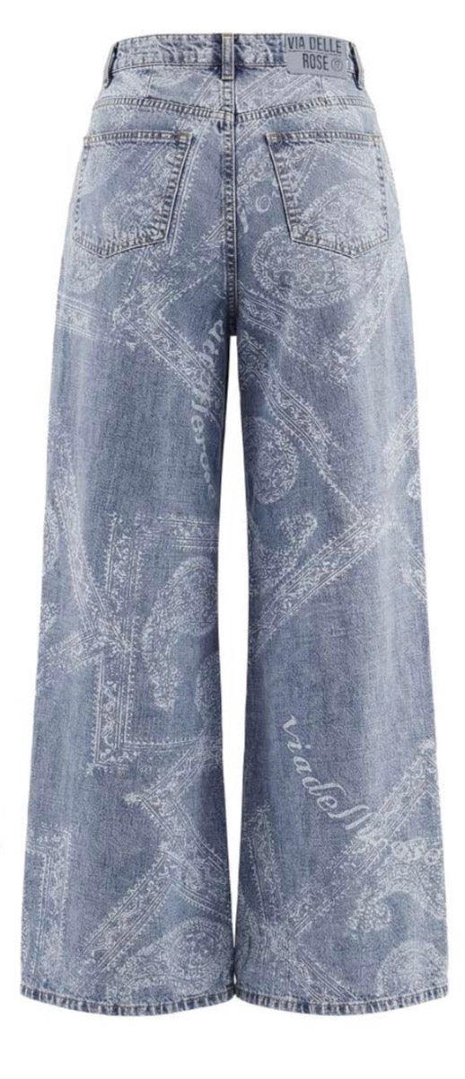 CALÇAS VDR WIDE LEG ESTAMPADA COM PINÇAS - Carla Valente