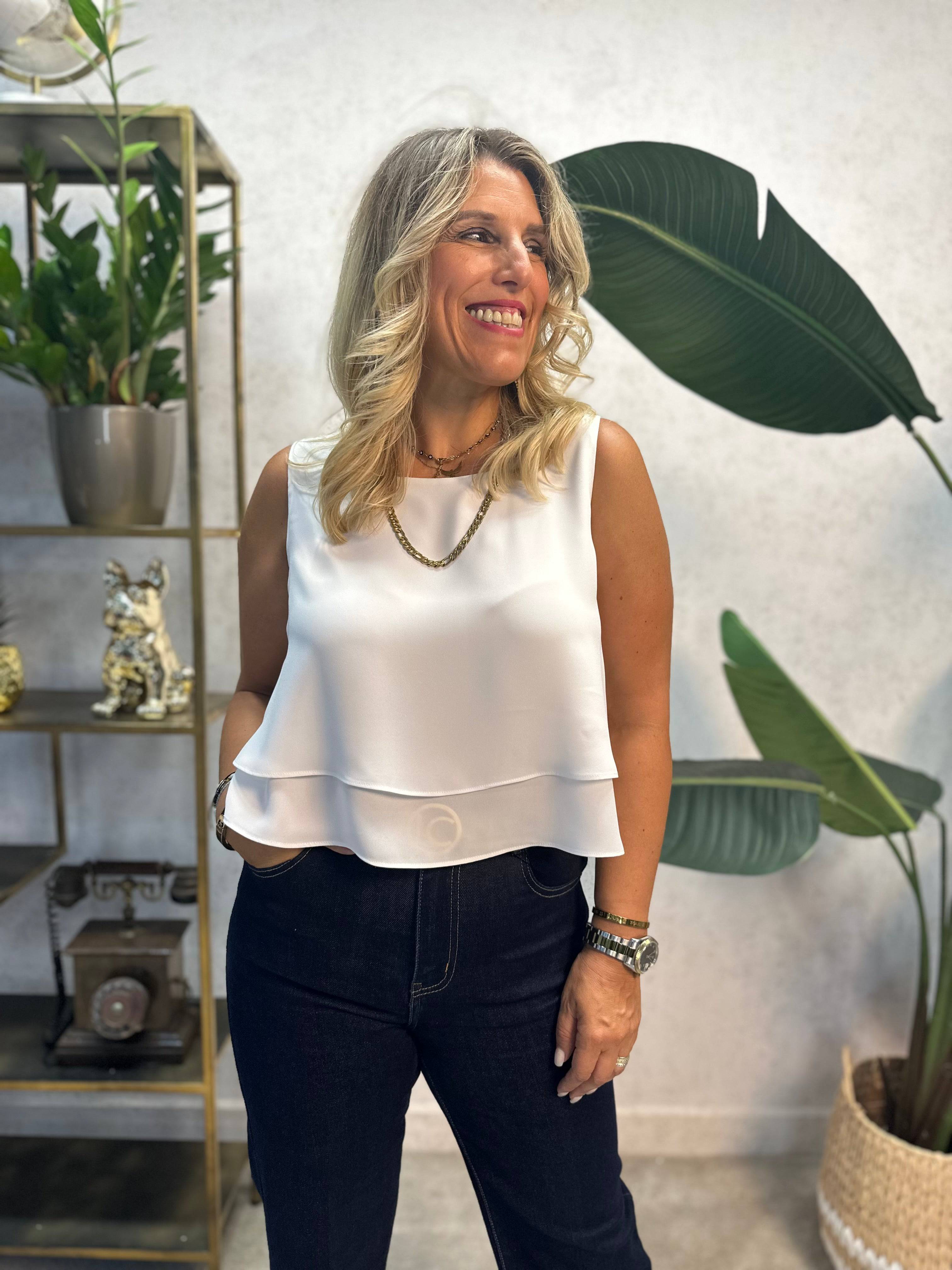 TOP FERRACHE CURTO C/TECIDO DUPLO - Carla Valente