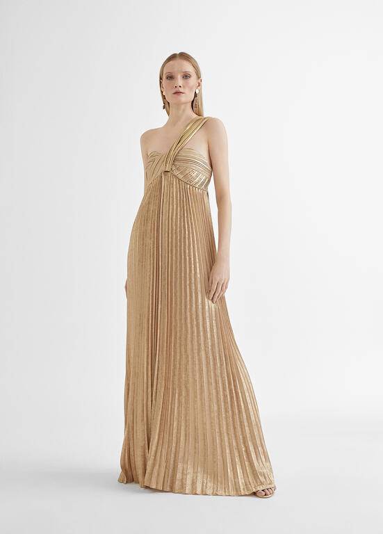 VESTIDO MAITE LONGO C/ALÇA PLISSADA - Carla Valente