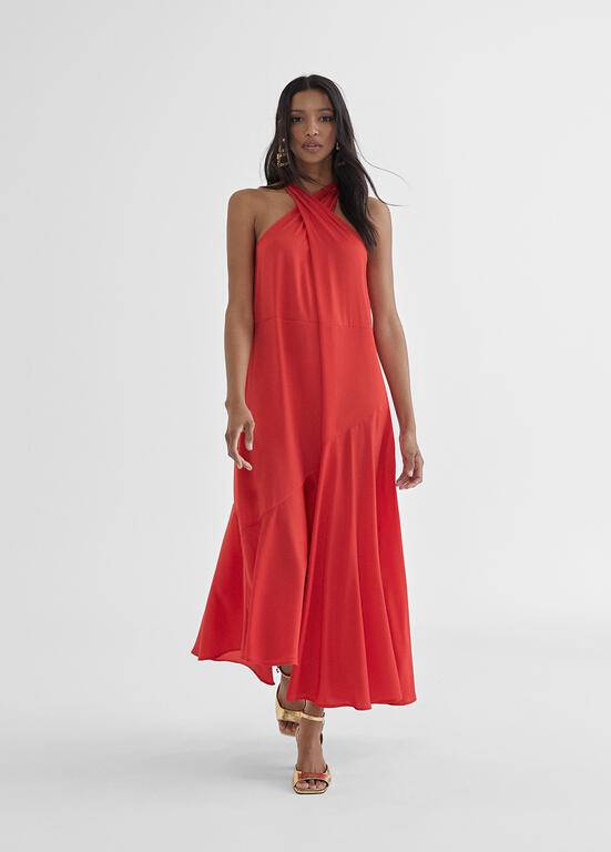 VESTIDO MAITE MIDI FRNTE ÚNICA CRUZADA - Carla Valente