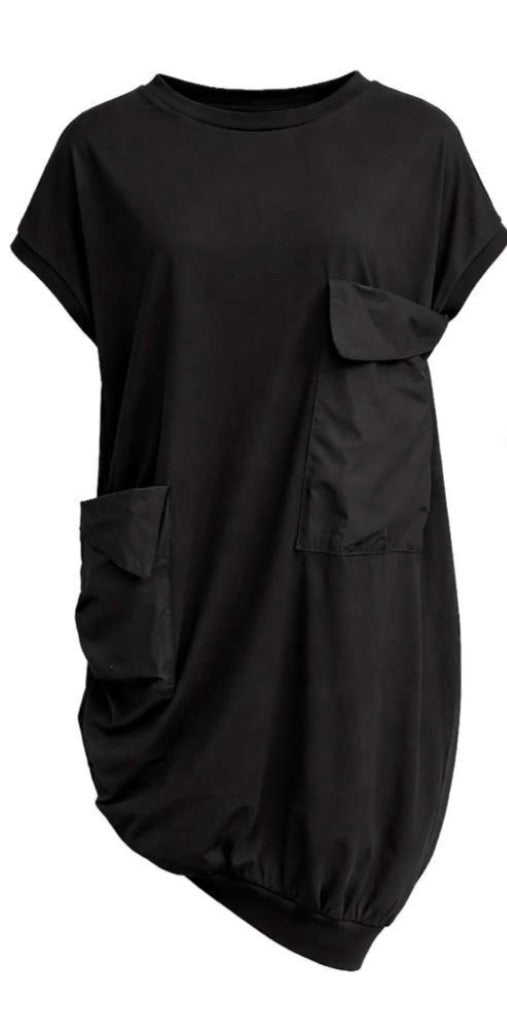 VESTIDO VDR ASSIMÉTRICO COM BOLSOS LATERAIS EM TECIDO - Carla Valente