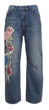 PANTALONA VDR OVERSIZE COM APLICAÇÃO FLOR - Carla Valente