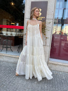 VESTIDO PHO FIRENZE LONGO DECOTE CANOA COM LUREX - Carla Valente
