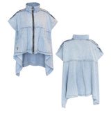 CAMISA VDR ASSIMÉTRICA JEANS COM ZIPER - Carla Valente