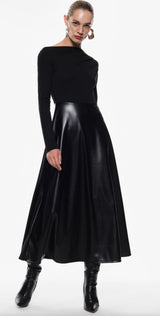 VESTIDO IMPERIAL COM CONTRASTE ECOPELE - Carla Valente