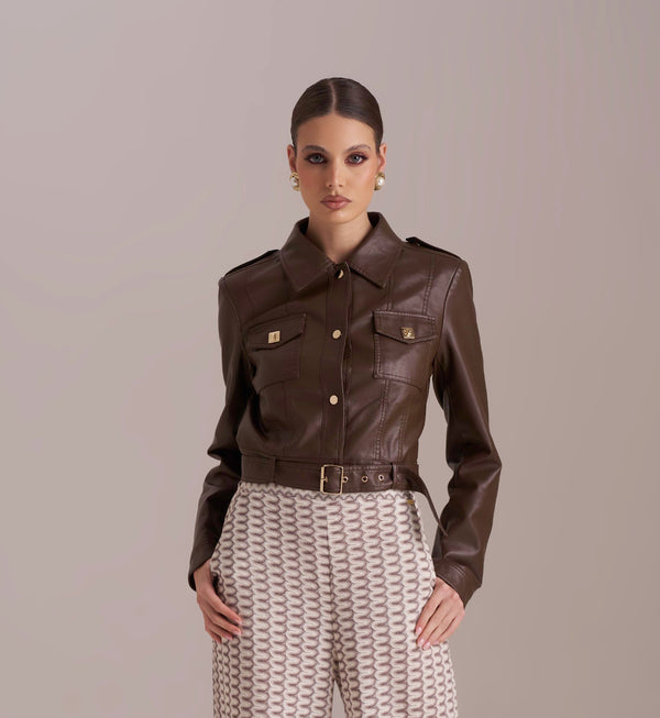 JACKET PHO FIRENZE CURTA ECO PELE MILITAR - Carla Valente