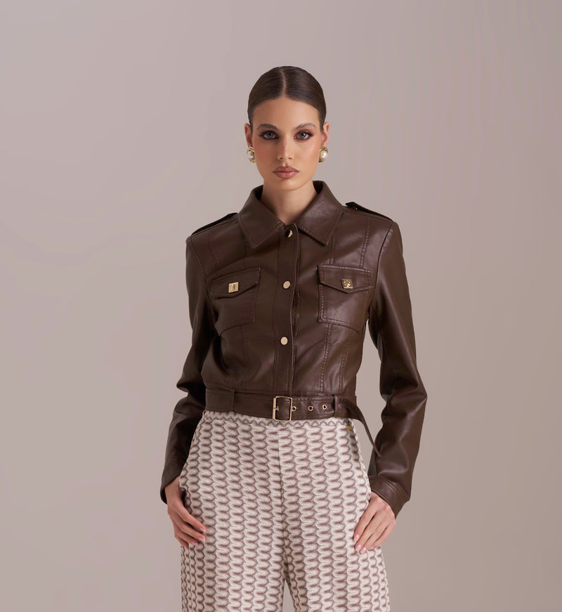 JACKET PHO FIRENZE CURTA ECO PELE MILITAR - Carla Valente