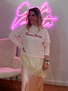 SWEAT DIXIE LISTRADA C/ RENDA BISOU - Carla Valente