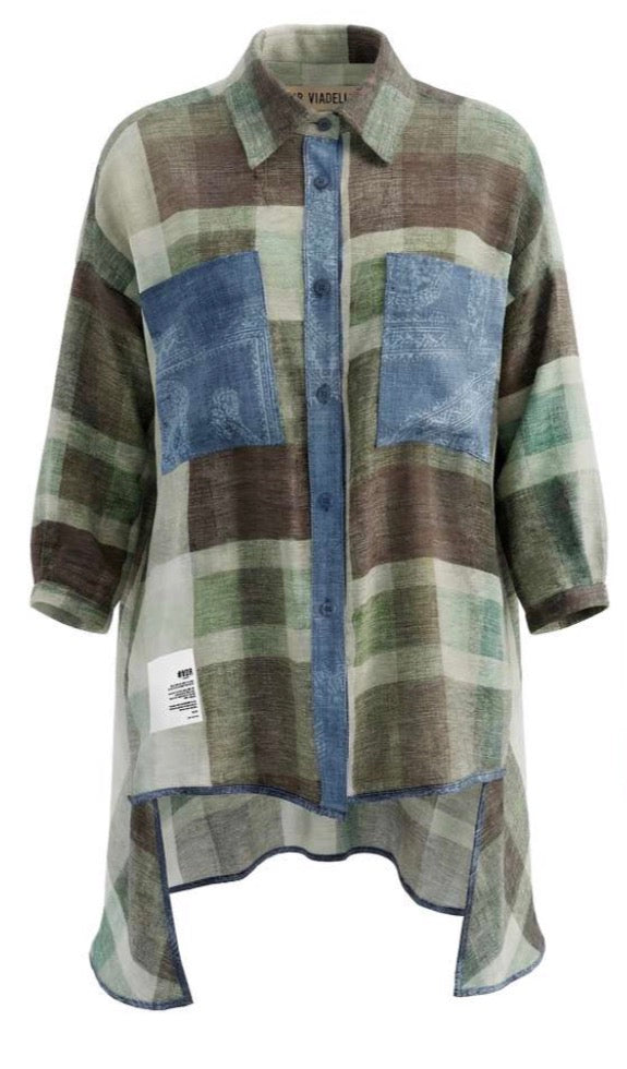 CAMISA VDR AO XADREZ BOLSO EM GANGA - Carla Valente