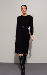 VESTIDO FERRACHE MALHA COM BOTÕES PUNHO