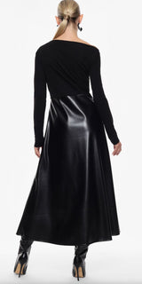 VESTIDO IMPERIAL COM CONTRASTE ECOPELE - Carla Valente