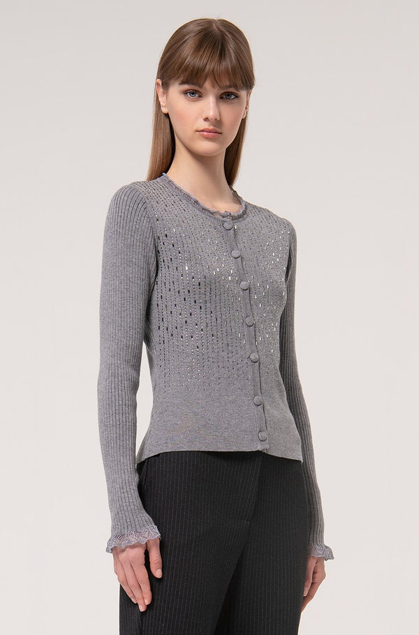 CARDIGAN FRACOMINA MALHA C/STRASS