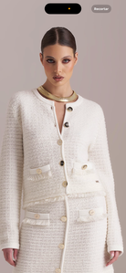 CARDIGAN PHO FIRENZE DE MALHA COM BOTÕES DOURADOS - Carla Valente