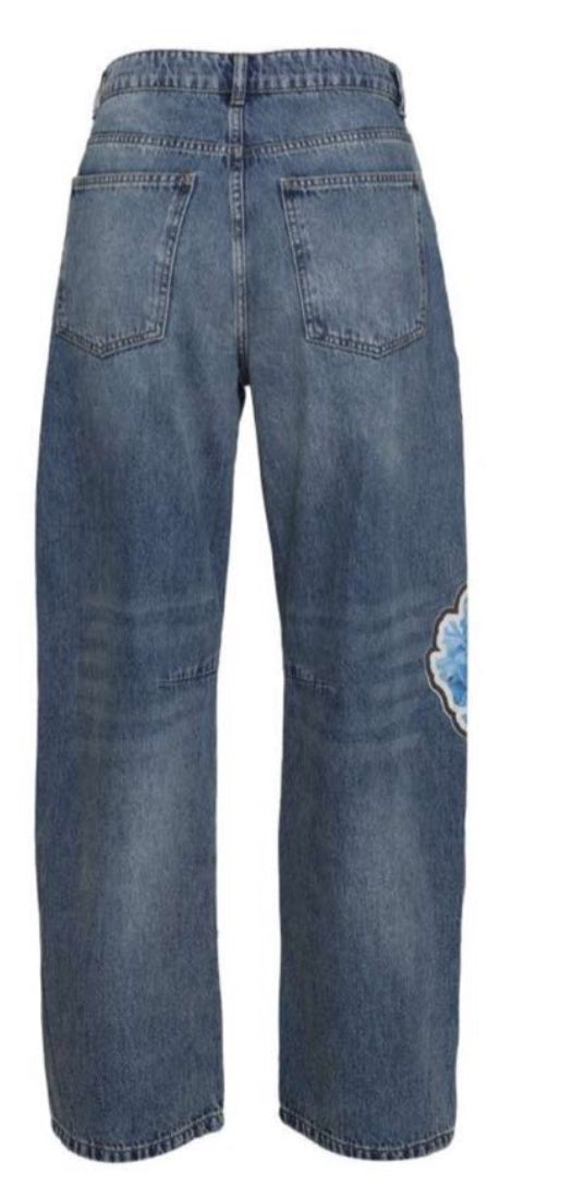 PANTALONA VDR OVERSIZE COM APLICAÇÃO FLOR - Carla Valente