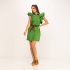 VESTIDO MANGA REBOLERA C/CINTO - Carla Valente