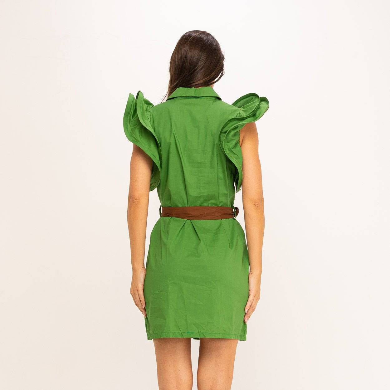 VESTIDO MANGA REBOLERA C/CINTO - Carla Valente