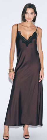 VESTIDO IMPERIAL ACETINADO DEC EM RENDA - Carla Valente