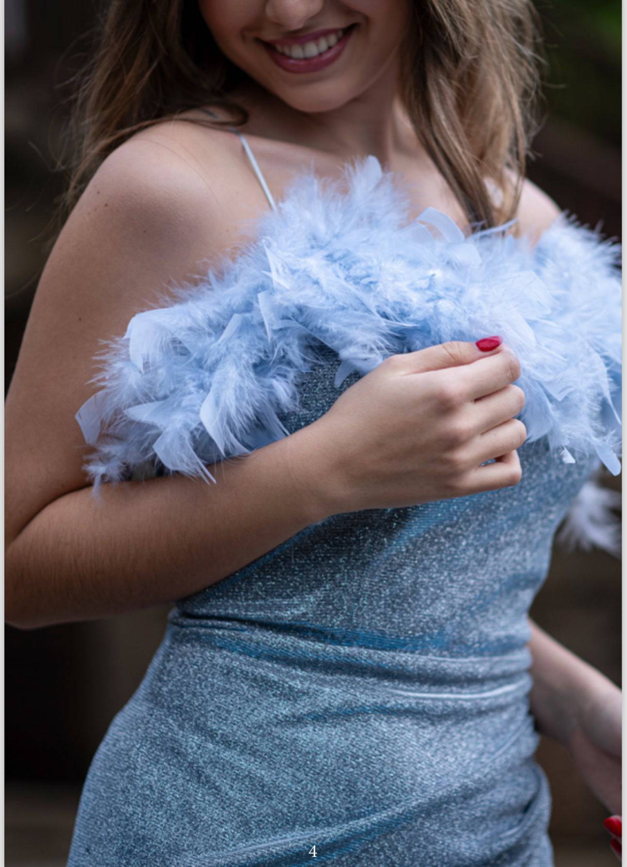 VESTIDO PARTENZA LONGO LUREX DEC PLUMAS - Carla Valente