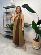 VESTIDO ALBNS ASSIMÉTRICO DE DOIS TONS - Carla Valente