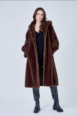 CASACO ISABELLA FAK FUR COM CARAPUÇO