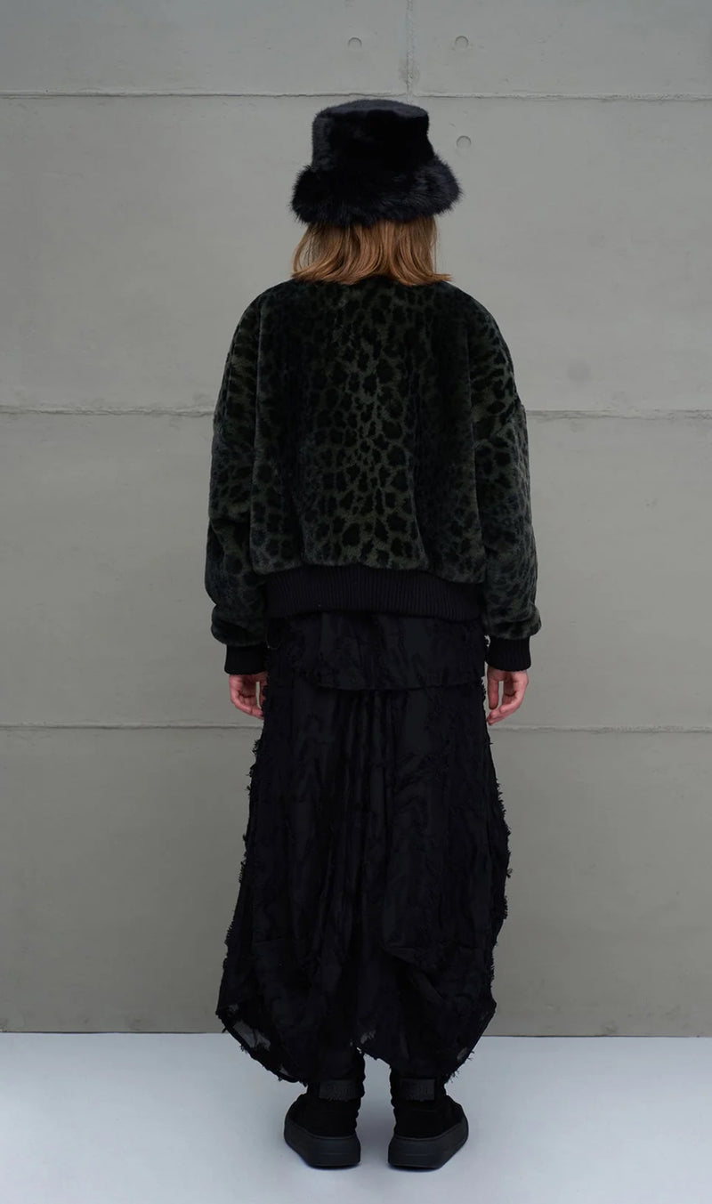 BLUSÃO VDR CROPPED FAKE FUR ANIMAL PRINT - Carla Valente