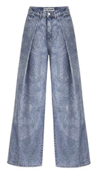 CALÇAS VDR WIDE LEG ESTAMPADA COM PINÇAS - Carla Valente