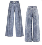 CALÇAS VDR WIDE LEG ESTAMPADA COM PINÇAS - Carla Valente