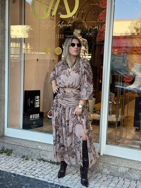 VESTIDO PLEASE DECOTE V ANIMAL PRINT - Carla Valente