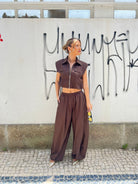 CALÇA IMPERIAL PALAZZO CINTA SUBIDA - Carla Valente