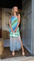 VESTIDO PHO FIRENZE DECOTE ASSIMÉTRICO COM FRANJAS - Carla Valente