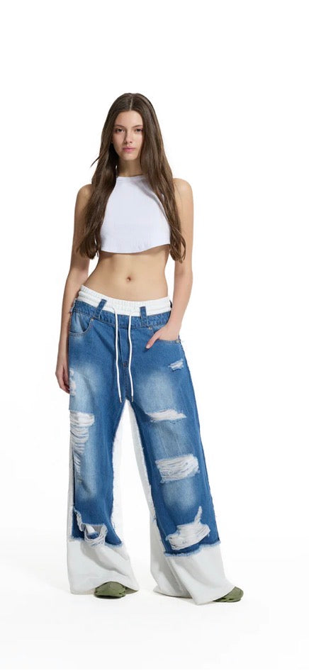 CALÇAS VDR WIDE LEG  COMBINADO GANGA COM FELPA - Carla Valente