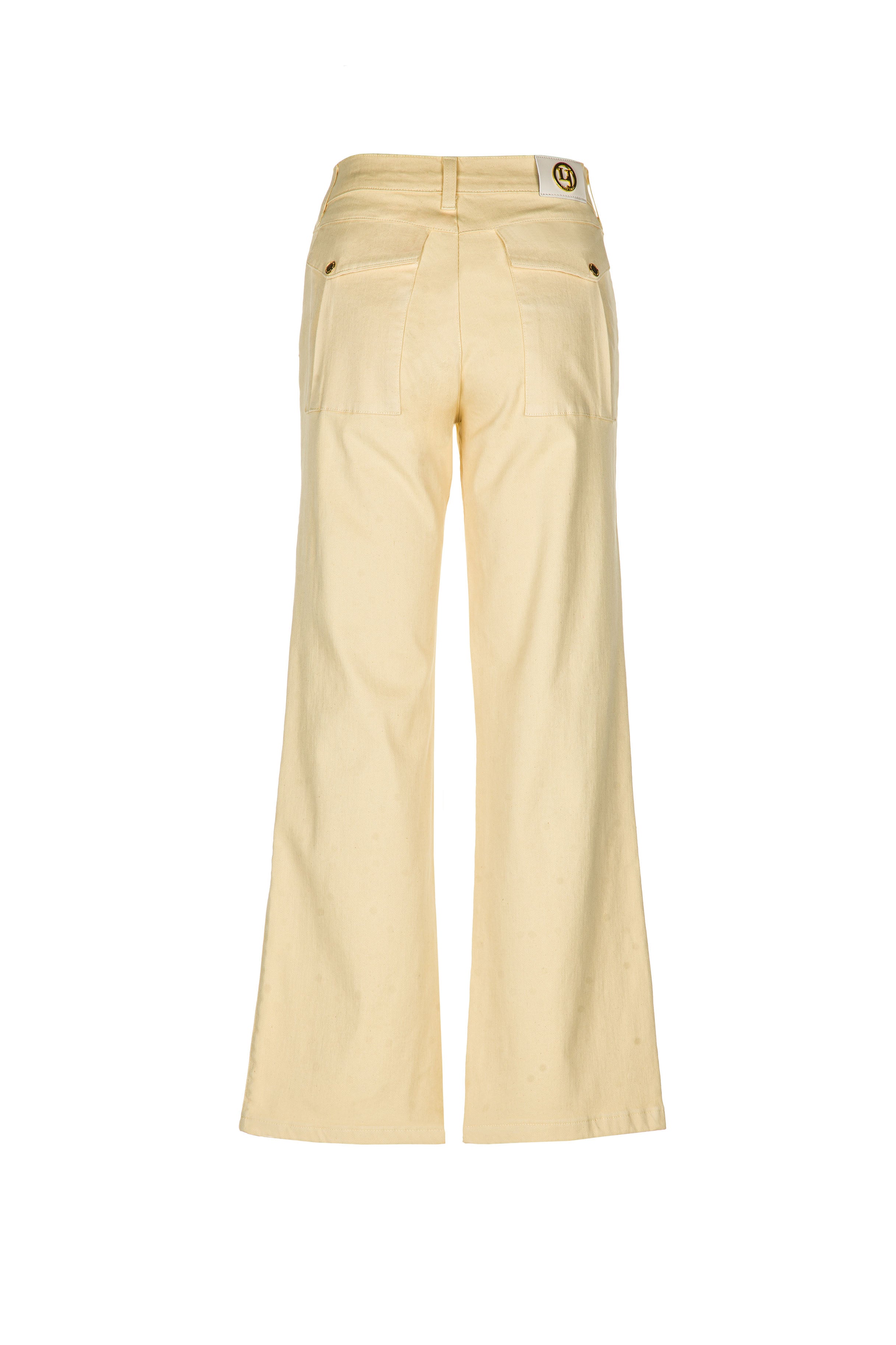 CALÇA LIBERJEANS WIDE LEG SARJA PRESILHA COM BOTÃO DOURADO - Carla Valente