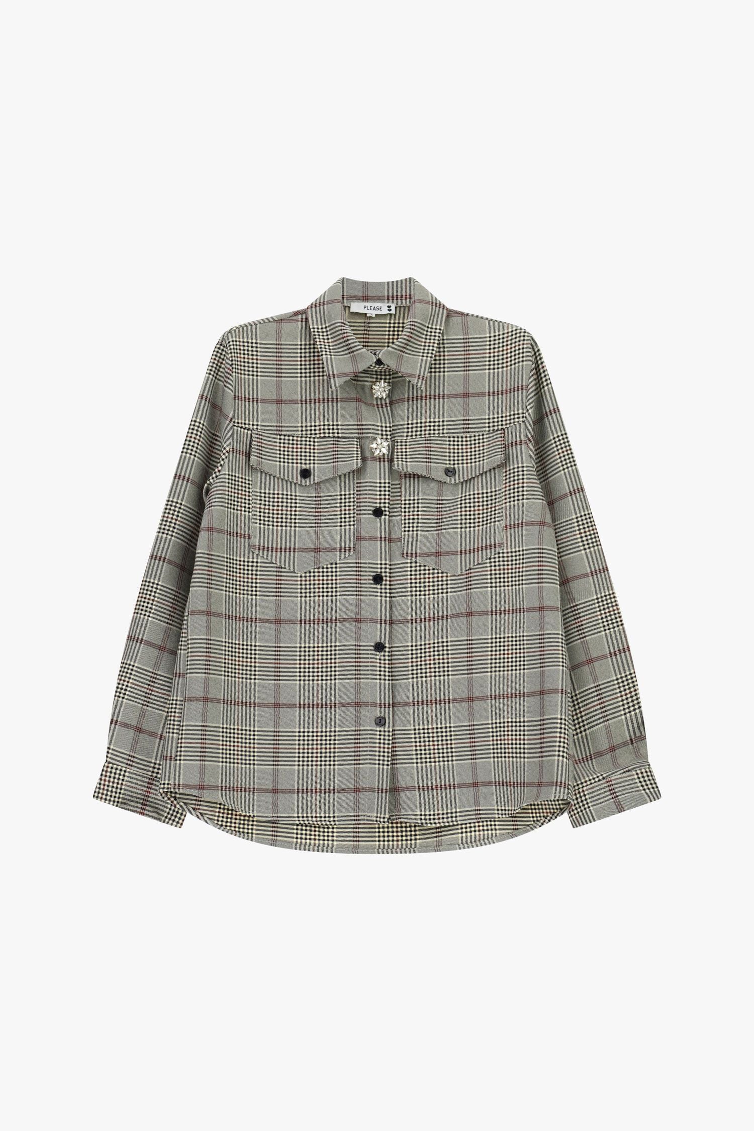 Please C024ETX000 tartan creme e bordô