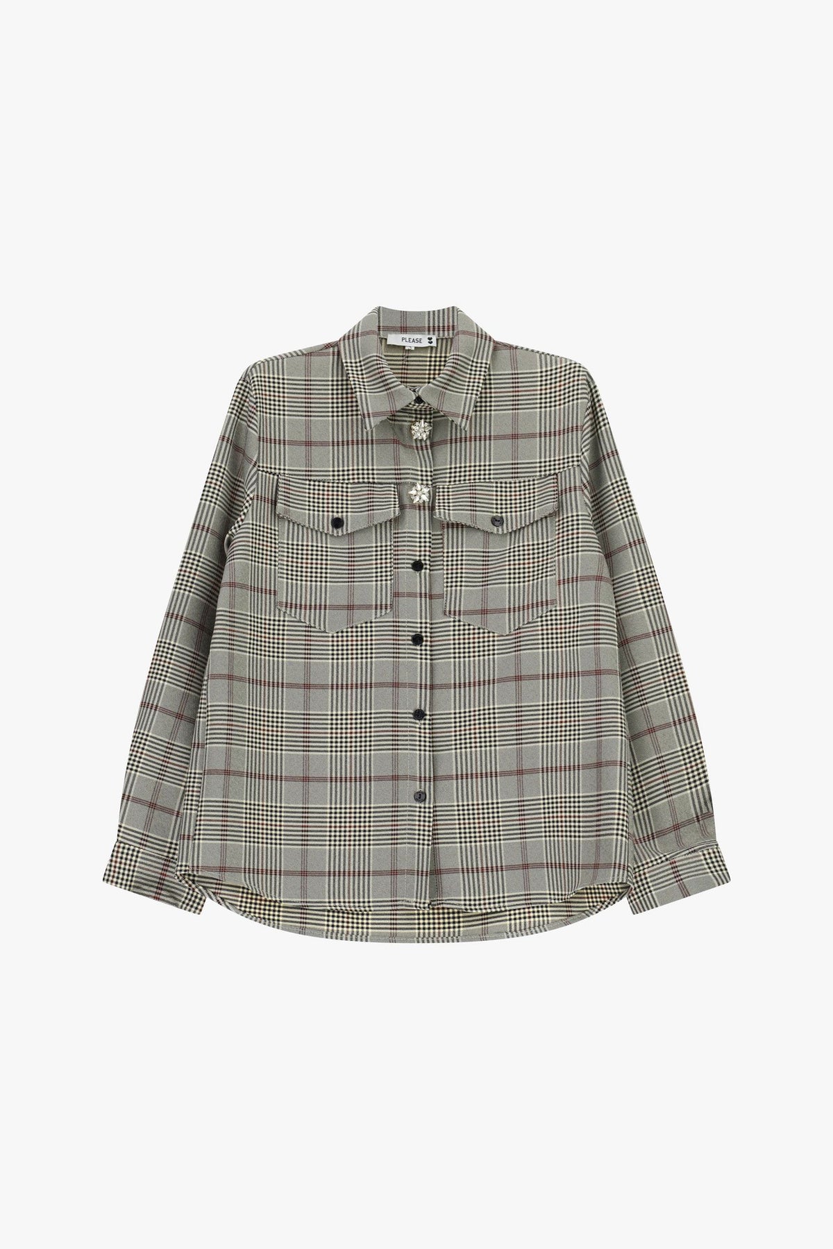 Please C024ETX000 tartan creme e bordô