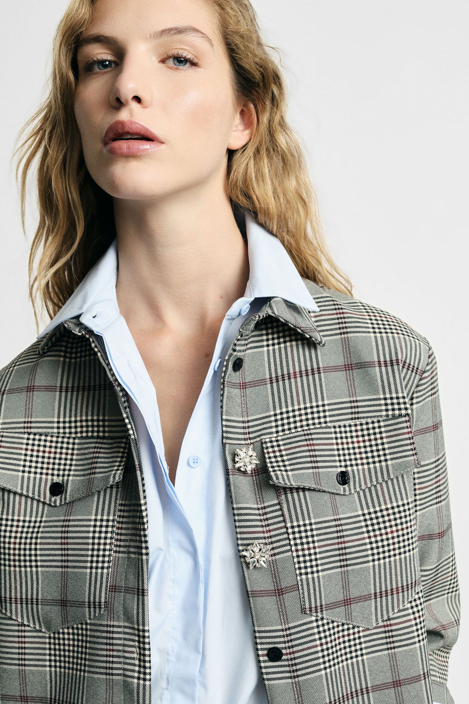 Please C024ETX000 tartan creme e bordô