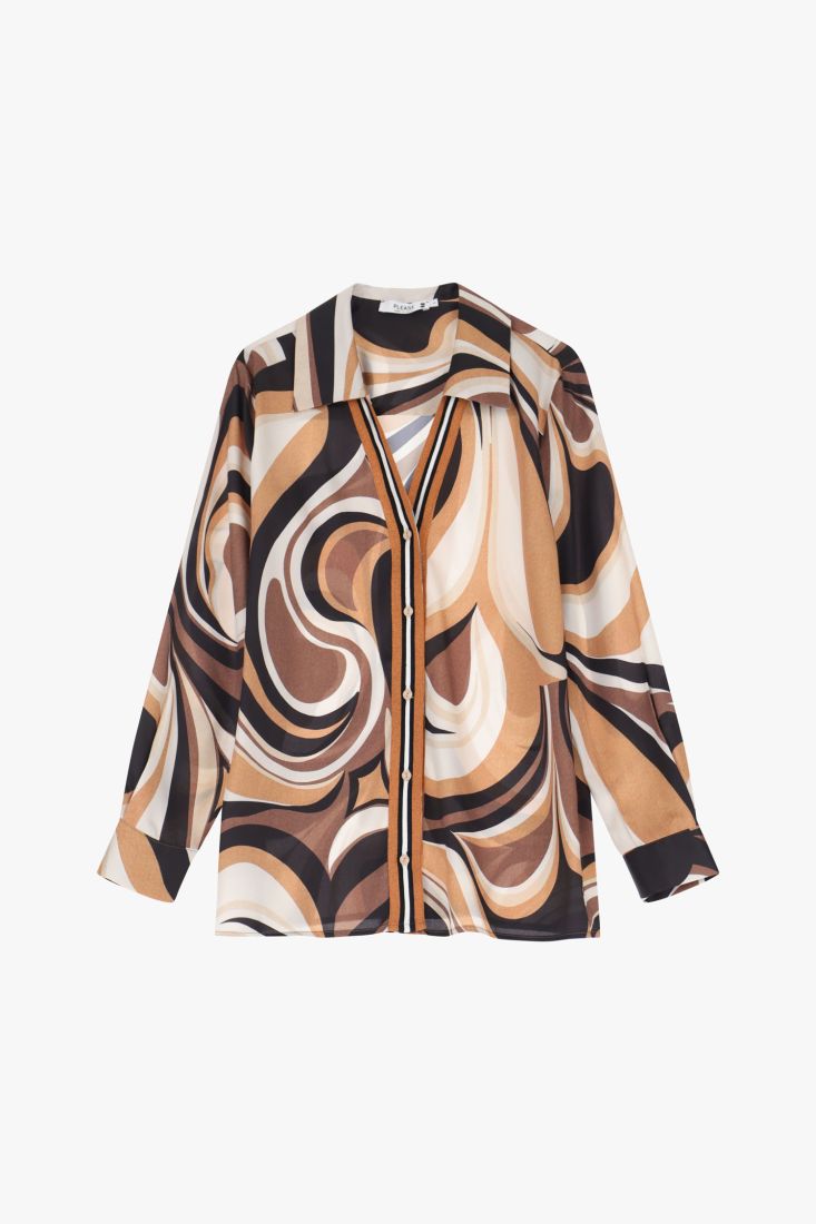 CAMISA PLEASE COM GOLA CLÁSSICA  ESTAMPA - Carla Valente