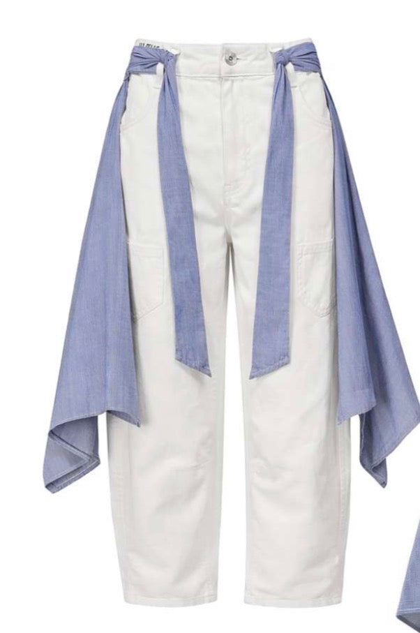 CALÇAS VDR BALLOON COM EFEITO APLICAÇÃO AVENTAL TECIDO OXFORD - Carla Valente