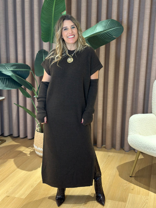 VESTIDO DIXIE LONGO C/MANGA REMOVIVEL - Carla Valente