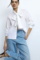 CAMISA PLEASE COM MANGA COMPRIDA E LAÇO - Carla Valente