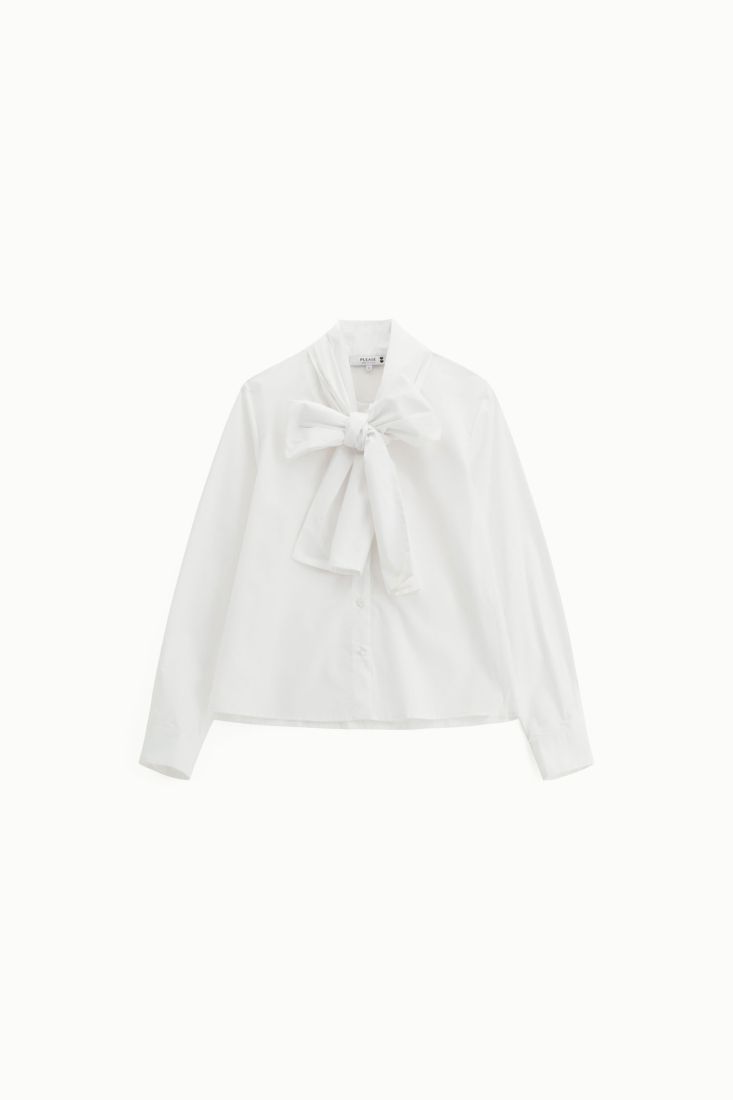 CAMISA PLEASE COM MANGA COMPRIDA E LAÇO - Carla Valente
