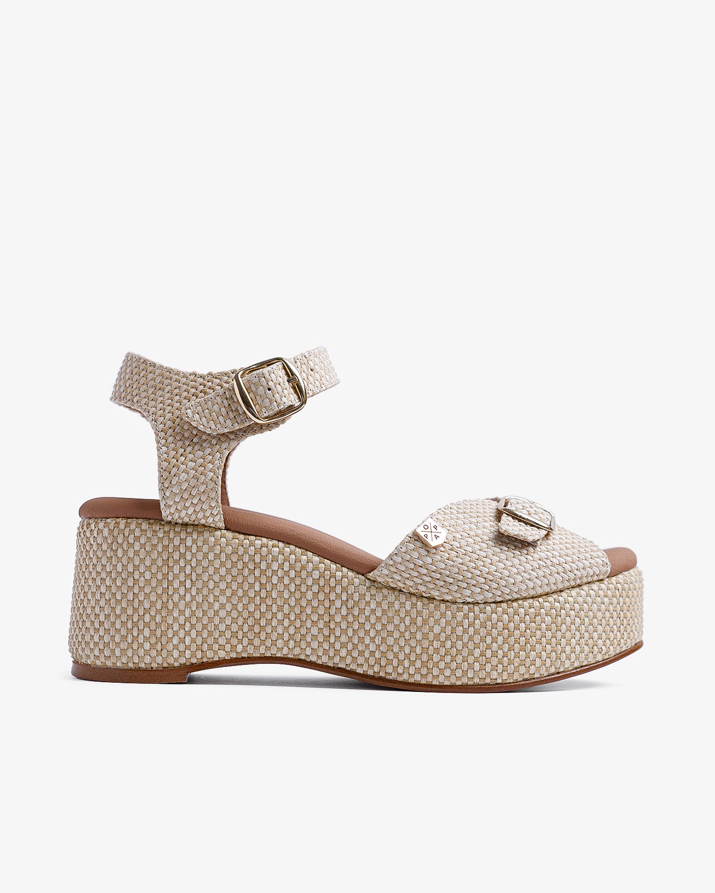 SANDÁLIA POPA MURIEL EM RAFIA DE CUNHA - Carla Valente