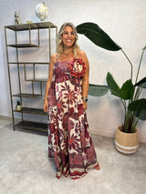 VESTIDO ALBNS FLORAL COM PÁSSAROS FLORES