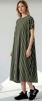 VESTIDO VDR OVERSIZE FLUÍDO AS RISCAS - Carla Valente