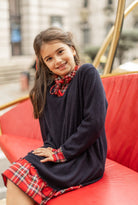 VESTIDO MALHA CHRISTMAS CANELADA FOLHO TARTAN - Carla Valente