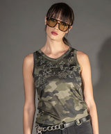 TANK TOP FOURSOUL CAMUFLADO COM STRASS