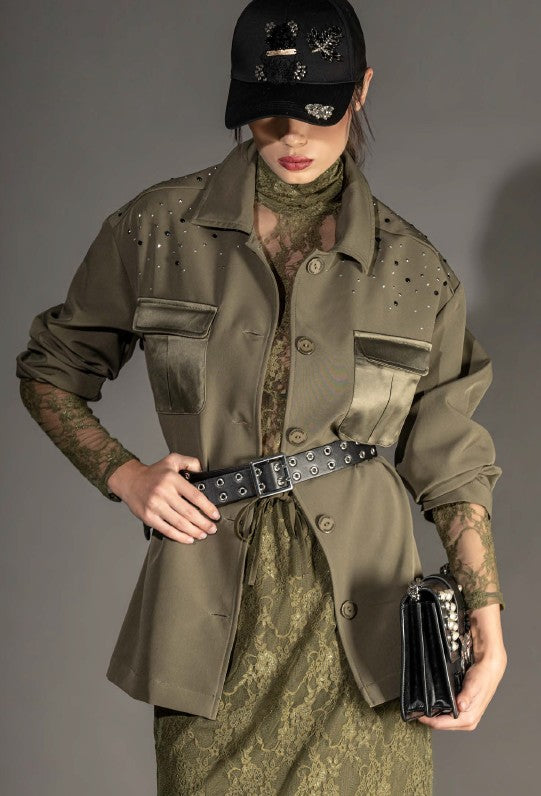 CASACO FOURSOUL SARJA BOLSO ACETINADO