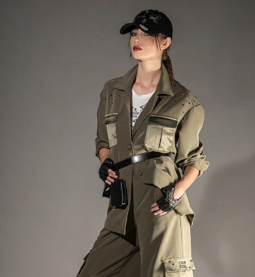 CASACO FOURSOUL SARJA BOLSO ACETINADO