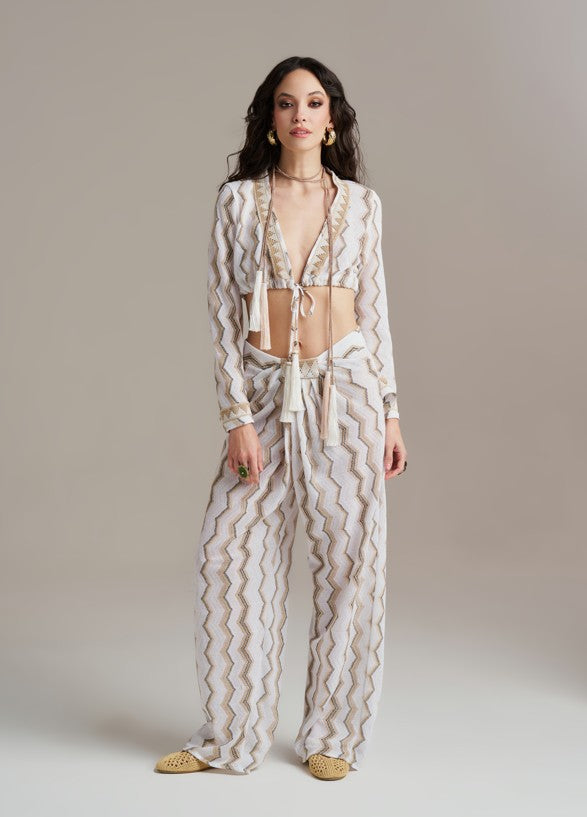 TOP CROPPED PHO FIRENZE RACHEL CORDÃO COM FRANJAS - Carla Valente