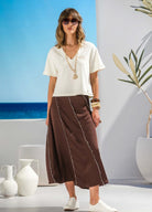 T-SHIRT FOURSOUL FELPA DECOTE EM V - Carla Valente